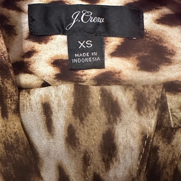 J.Crew Tie Neck Button Down Leopard Print Long Sleeve Size XS EUC - Picture 13 of 15